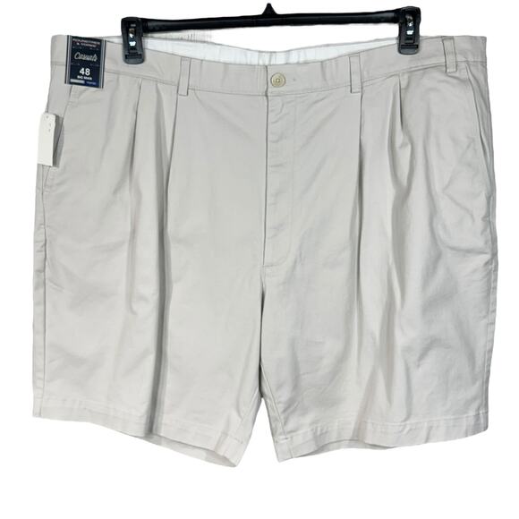 Roundtree & Yorke SZ 48 Casual Shorts Classic Fit Pleated 9" Inseam Zip-Fly New - Picture 1 of 6
